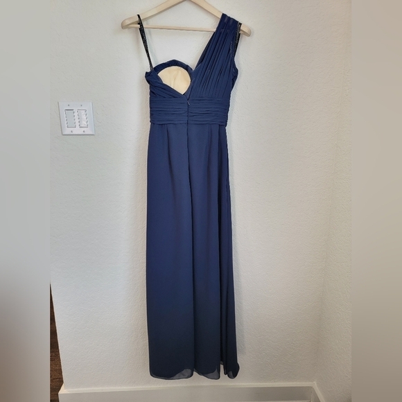 Bill Levkoff Blue One Shoulder Dress Size 6 - Picture 3 of 13